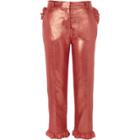 River Island Womens Metallic Frill Hem Cropped Pants