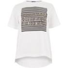 River Island Womens Plus White 'first Love' Boyfriend Fit T-shirt