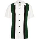 River Island Mens White Short Sleeve Color Block Shirt