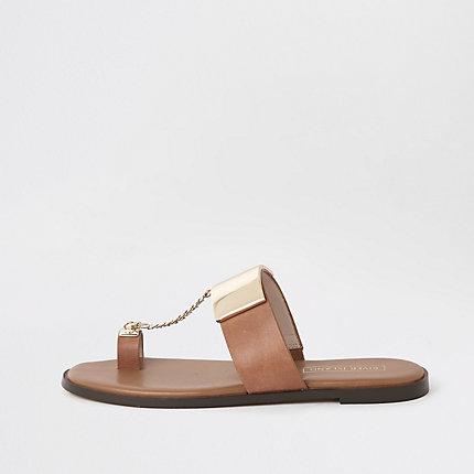 River Island Womens Chain Toe Post Sandals