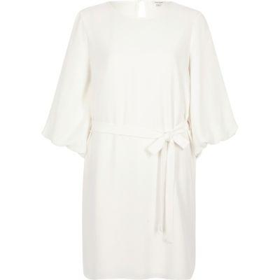 River Island Womens Tie Waist Puff Sleeve Swing Dress