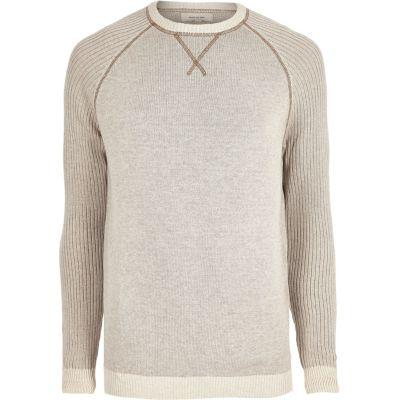 River Island Mensbig & Tall Knit Raglan Sleeve Sweater