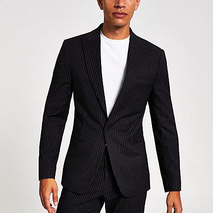 River Island Mens Pinstripe Skinny Suit Jacket