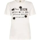 River Island Womens White 'tres Bien' Pom Pom T-shirt