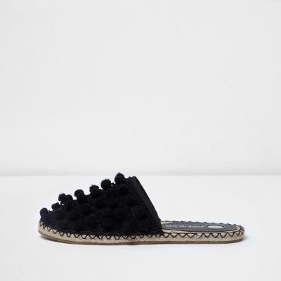 River Island Womens Pom Pom Sliders
