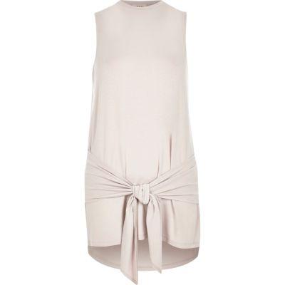 River Island Womens Nude Tie Frontk Top
