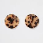 River Island Womens Tortoise Shell Oversized Studs