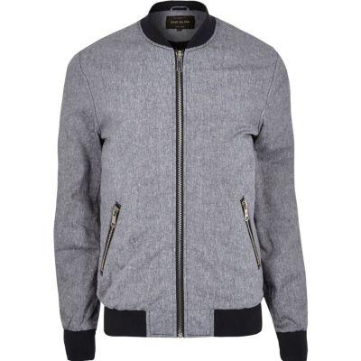 River Island Mens Chambray Bomber Jacket