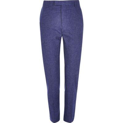 River Island Mens Linen Slim Fit Suit Pants