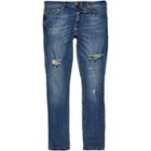 River Island Mensdark Wash Ripped Danny Superskinny Jeans