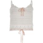 River Island Womens White Crochet Ribbon Cami Crop Top