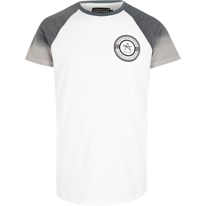 River Island Menswhite Antioch Raglan T-shirt