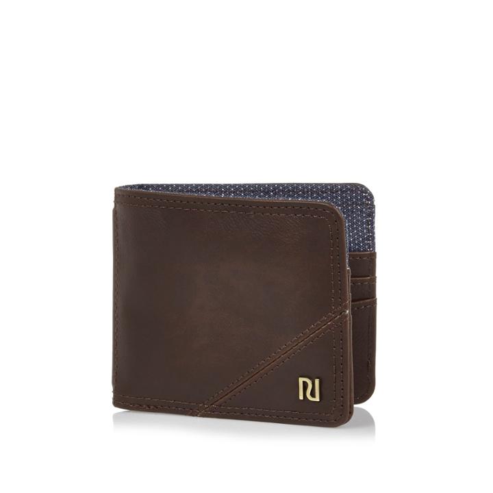 River Island Mensbrown Foldover Branded Wallet