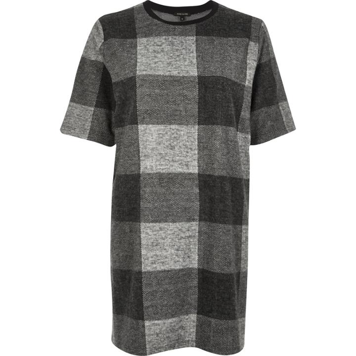 River Island Womens Check Oversized T-shirt