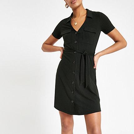 River Island Womens Ribbed Utility Shirt Dress
