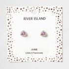 River Island Womens Gem June Birthstone Stud Earrings