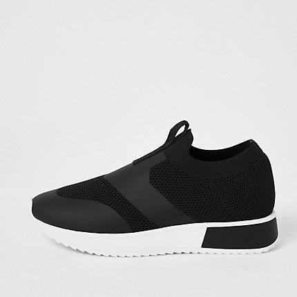 River Island Womens Knitted Pull On Cleated Runner Trainers