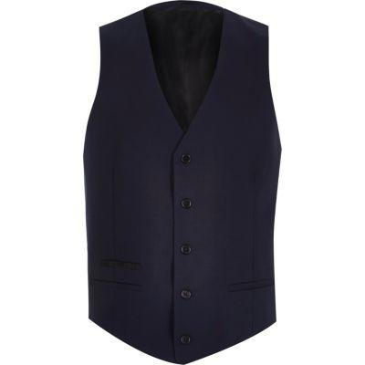 River Island Mens Wool-blend Button Up Vest