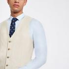 River Island Mens Linen Suit Waistcoat