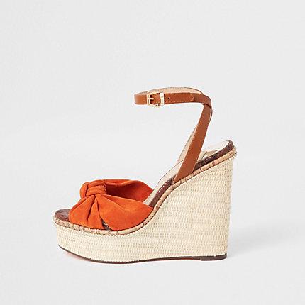 River Island Womens Bow Platform Wedges