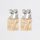 River Island Womens Silver And Gold Colour Square Earrings