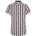 River Island Mens Stripe Slim Fit Short Sleeve Shirt