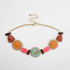 River Island Womens Multi Colour Mixed Jewel Diamante Choker