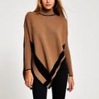 River Island Womens Knitted Tipped High Neck Cape Jumper