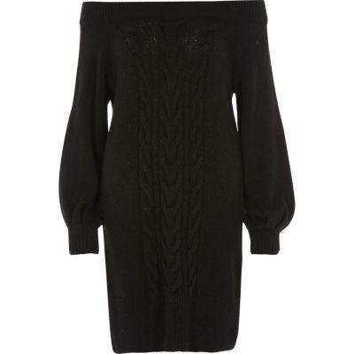 River Island Womens Bardot Cable Knit Dress