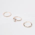 River Island Womens Rose Gold Rhinestone Ring Pack