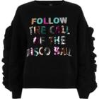 River Island Womens 'disco Ball' Sequin Frill Sweatshirt