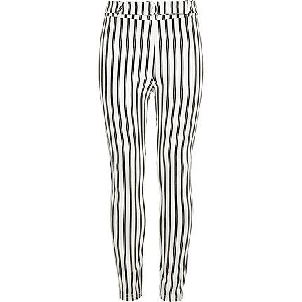 River Island Girls Stripe Tie Waist Leggings
