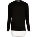 River Island Mens Sweater With Shirt Insert