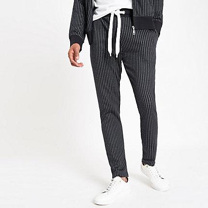 Mens Criminal Damage Pinstripe Joggers
