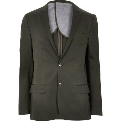 River Island Mens Olive Skinny Fit Suit Blazer