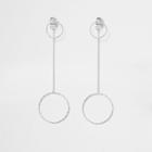 River Island Womens Silver Tone Circle Drop Earrings