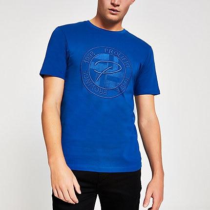 River Island Mens Prolific Embossed Slim Fit T-shirt
