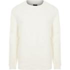 River Island Mens White Twill Crew Neck Sweatshirt