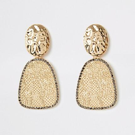 River Island Womens Gold Colour Snake Drop Earrings