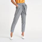 River Island Womens Petite Check Tapered Trousers