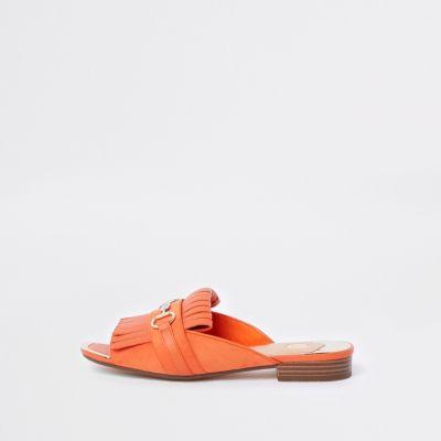 River Island Womens Peep Toe Backless Loafer