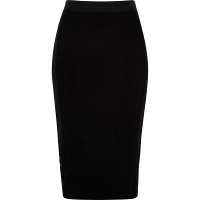 River Island Womens Crochet Insert Pencil Skirt