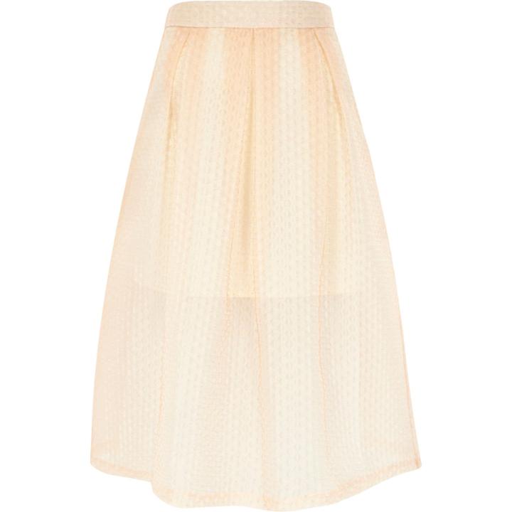 River Island Womens Woven Textured Midi Skirt