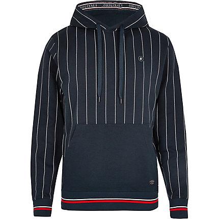 River Island Mens Jack And Jones Pinstripe Hoodie
