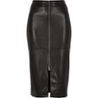 River Island Womens Leather-look Zip Front Pencil Skirt