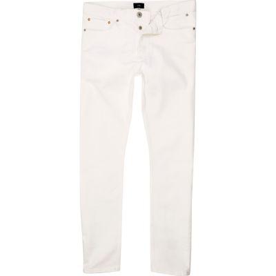 River Island Mens White Skinny Sid Jeans