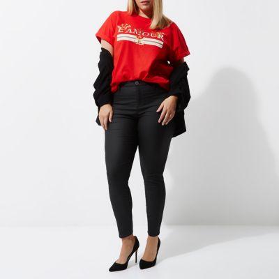 River Island Womens Plus Coated Molly Jeggings