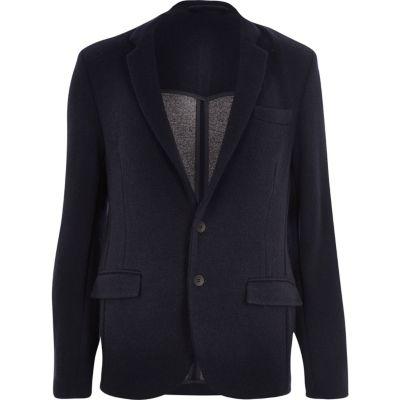 River Island Mens Knitted Jersey Slim Blazer