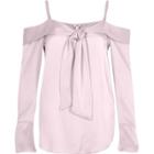 River Island Womens Bardot Bow Front Long Sleeve Top