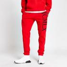 River Island Mens 'mcmlx' Embroidered Slim Fit Joggers